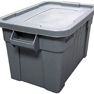 Rubbermaid Commercial Products Brute Tote Storage Container With Lid, 20- Gallon, Gray (FG9S3100GRAY)
