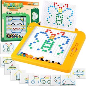 Magnetic Drawing Board for Kids 3-6 Years, Large Magnetic Dot Art for Toddlers, Educational Preschool Toys, Magnetic Doodle Board with Magnetic Pen and Colourful Beads