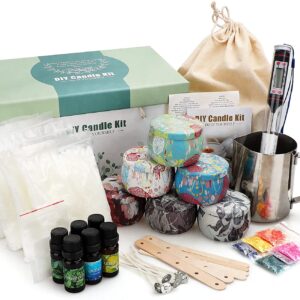 KISS OF DEATH DIY Candle Making Kit, Beeswax Scented Candles Making Supplies Christmas Gifts Set for Women, Arts and Crafts for Adults with Fragrance Oil, Cotton Wicks, Pot, Dyes, Candle Jar and More