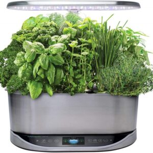 AeroGarden Bounty Elite – Indoor Garden with LED Grow Light, WiFi and Alexa Compatible, Stainless Steel