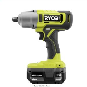 RYOBI ONE+ 18V Cordless 1/2 in. Impact Wrench Kit with 4.0 Ah Battery and Charger
