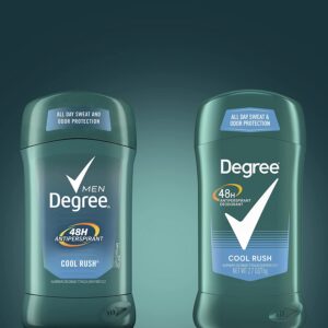 Degree Men Antiperspirant Deodorant 48-Hour Odor Protection Cool Rush Mens Deodorant Stick 2.7 oz, Pack of 6