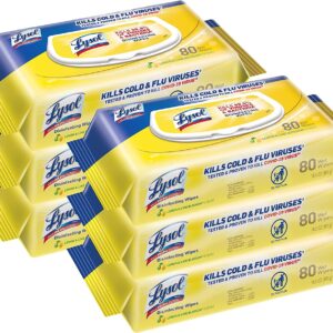 Lysol Disinfectant Handi-Pack Wipes, Multi-Surface Antibacterial Cleaning Wipes, for Disinfecting and Cleaning, Lemon and Lime Blossom, 480 Count (Pack of 6)